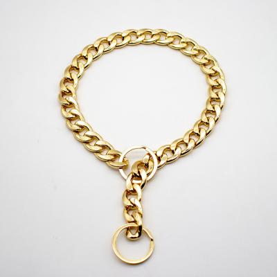 China Cuban Link Rose Metal Plated Gold Dog Chain Necklace Hardware JEWELED for sale