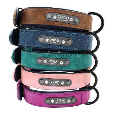 China Wholesale Custom Made High Quality Luxury Vegan Personalized Faux Engravable Leather Dog Collar for sale