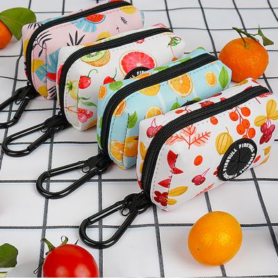 China Hot Selling Sustainable Quick Waterproof Neoprene Zipper Zipper Colorful Pet Fruit Poop Bag Holder for sale