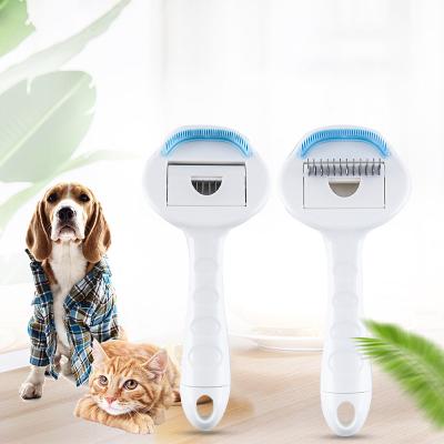 China Viable New Designs Multifunctional Flea Removal Comb Knotted Bristles Pet Hair Remover Fiber Brush for sale