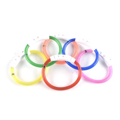 China Reflective Cheap Wholesale Plastic Rechargeable Glow In The Dark Fiber Optic Dog Collar for sale