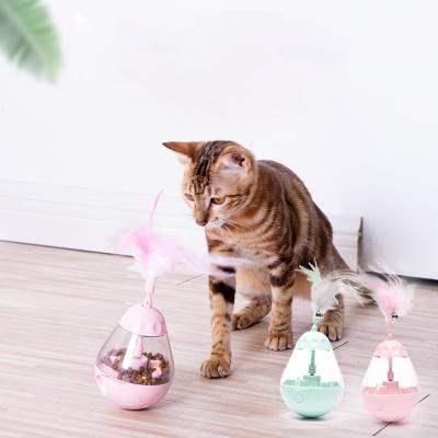 China Viable Wholesale Smart Automatic Cat Feather Stick Environmental ABS Material Pet Toy Teasing Bottle for sale