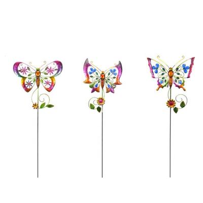 China Durable Outdoor Decor Flower Pots Decoration Group Of Butterflies Garden Yard Planter Colorful Whimsical Butterfly Stakes Decoracion for sale