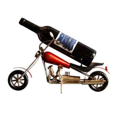 China Durable Iron Motorcycle Wine Rack Metal Wine Rack Table Decoration Home Decoration for sale