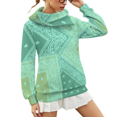 China Anti-pilling Wholesale Price Paisley Bandana Bandana Style Print Printed Custom Women's Lapel Hoodie 6XL Fashion Lapel Hoodie for sale