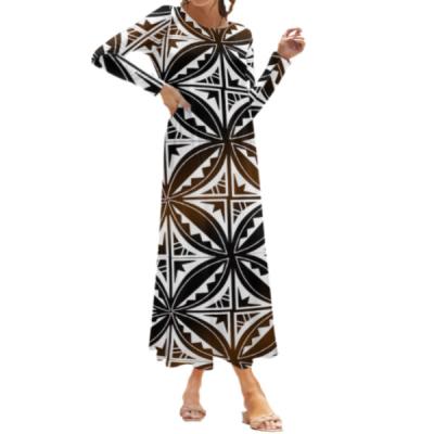 China Custom Women's Oversized Dress Sheathed Polynesia Samoa Tribal Print Women's Wholesale Anti-wrinkle Print Factory Dress On Demand for sale