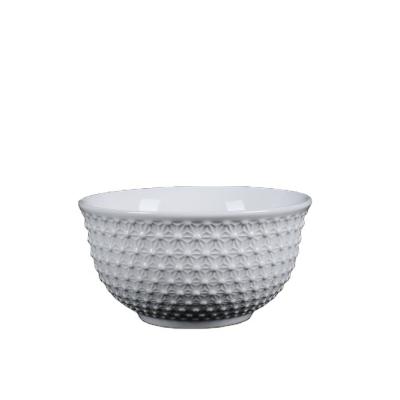 China Customized Factory Wholesale Cheap White Ceramic Bowl Stocked , Relief Technology for sale