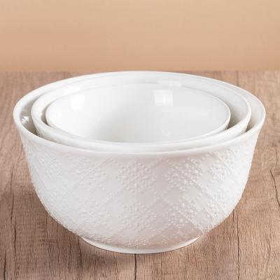 China CLASSIC Factory Customized Cheap White Ceramic Relief Bowl 4