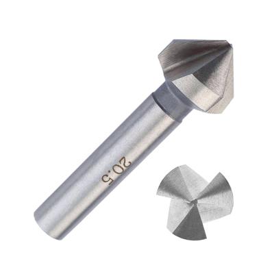 China DIN335C 90 Steel Degree 3 Flutes HSS Chamfer Countersink Drill Bits For Chamfering And Deburring for sale