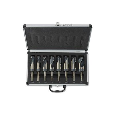 China 8Pcs Metal Drilling HSS Drill Bits Advance Black And Gold Silver And Deming Blacksmith Set For Metal Steel Drilling In Aluminum Box for sale