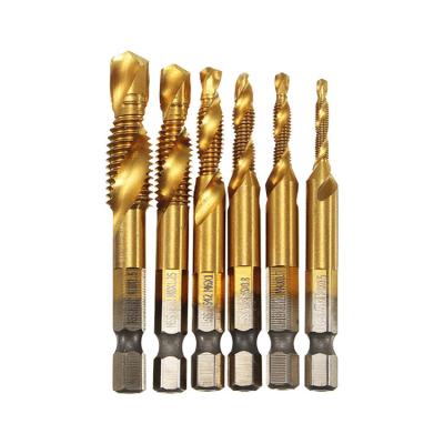 China 6Pcs Metal Cutting M3 To M10 Titanium Combination HSS Combo Drill Tap Set For Screw Tapping for sale