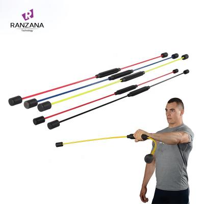 China Fitness Vibration Flex Bar Flexi Swing Bar Stick Fiberglass Rubber1.6m Gym Equipment Eco-friendly Portable Fiberglass for sale