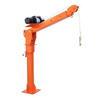 China Mini 500kgs 800kgs 1ton Small Goods 12v 24v Pickup Truck Hoist Lift Mounted Crane With Cable Winch for sale