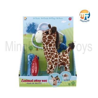 China Toying Plush And Electric Animals Toys Position Set Mini Giraffe Kids Toys Play Set for sale