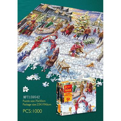 China Educational Toys Christmas Picture 1000 Piece Cardboard Jigsaw Puzzle For Adults And Children For Education for sale