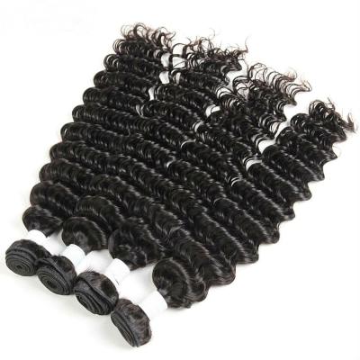 China Jerry Curl Brazilian Deep Wave Lace Frontal Closure With 7A Bundles Curly Weave Hair With Frontal Brazilian Virgin Hair for sale