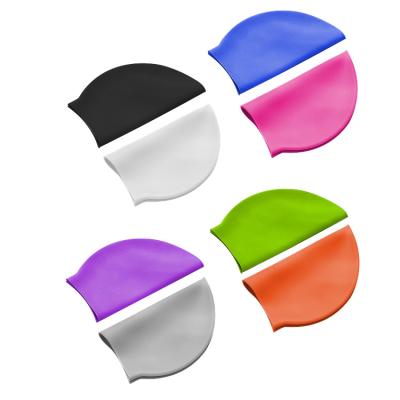 China Wholesale Color Pure Swim Cap China Silico Thick Ne Swim Cap Customized Logo Silicones Waterproof Hearing Protection Swimming Hat for sale