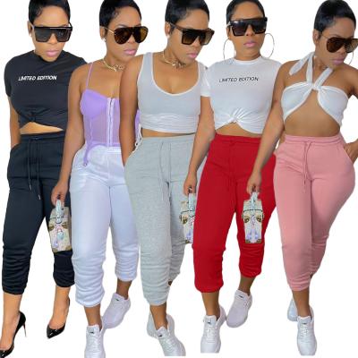 China M205 Anti-wrinkle winter thicken high waist casual pants for women ladies solid color streetwear pants jogger sweatpants for sale