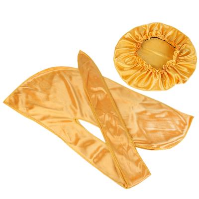 China Wholesale Hot Trendy Fashion His and Hers Silky Color Matching Designer Satin Hoods and Durags Set for sale