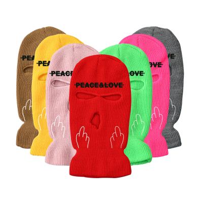 China Designer Custom Embroidery Logo 3 Hole Full Face Cover Pink Bandit Balaclava Skimask Winter Waterproof Jacket COMMON Ski Mask Hat for sale