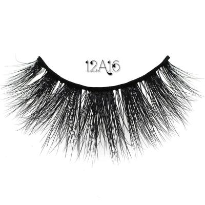 China Customized Natural Long Real Sand Mink Fur Full Strip Lashes 3D Private Label Criss Cross Mink Fur False Eyelashes Winged Sand for sale