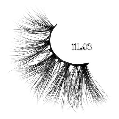 China Long Lashes Plant Cruelty Free False 25mm Natural Private Label Extra Long Lashes 3D Mink Hair Band Eyelashes for sale