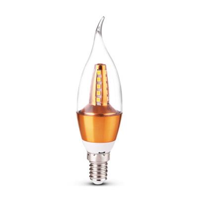 China Good Quality 5w Indoor / Residential Golden Chandelier Lighting Candle Led E14 Bulb Light for sale