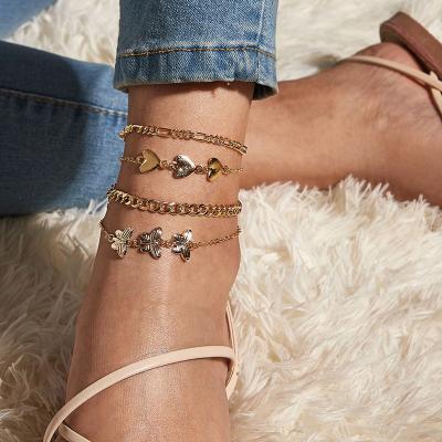 China FASHIONABLE butterfly anklet anklet bracelet charm foot jewelry anklets from wholsale for sale