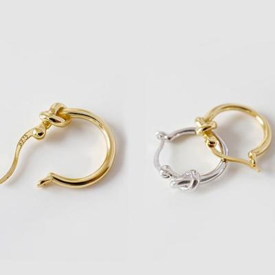 China 2021 Fashion Trendy Jewelry Sterling Silver Gold Plated Earrings 2021 Women Silver Double Bar And Circle Earring for sale