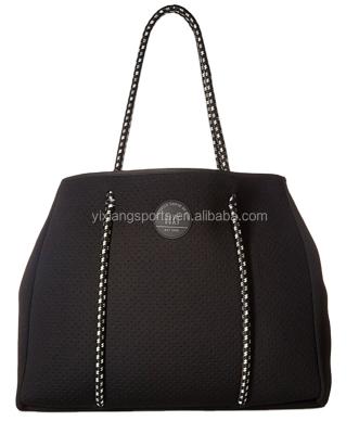 China Fashion Best Selling Wholesale Black Beach Bag 2021 Neoprene Bag Tote Handbags For Women for sale