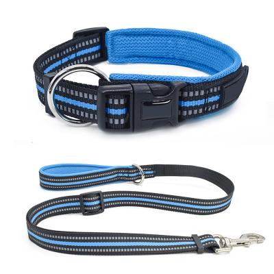 China Wholesale Custom High Quality Luxury Strong Nylon Designers Padded Reflective Dog Training Tactical Collar And Leash Set for sale