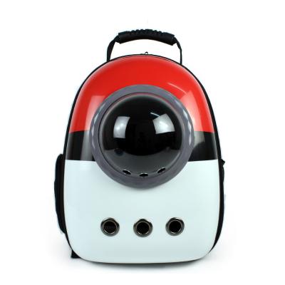 China Porous And Breathable Hole Space Capsule Transparent Pet Double Shoulder Pet Bag Breathable Hole Backpack for sale