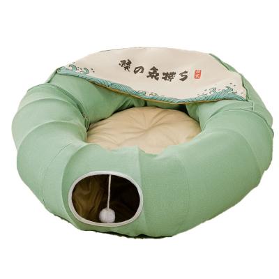 China 2021 Best Toys Puppies Cat Tunnel Collapsible Interactive Cat Toy Tunnel Breathable Soft Cat Bed House for sale