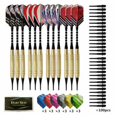 China Iron Amazon Safe Dart Soft Tip Dart 12 Packs with 12 Extra Flights and 100 Extra Safe Soft Dart Tips and Plastic Dart Case for sale