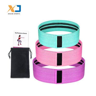 China Custom Printed Yoga Gym Logo Workout Exercise Fitness Booty Hip Fabric 5 Resistance Bands Bodybuilding for sale