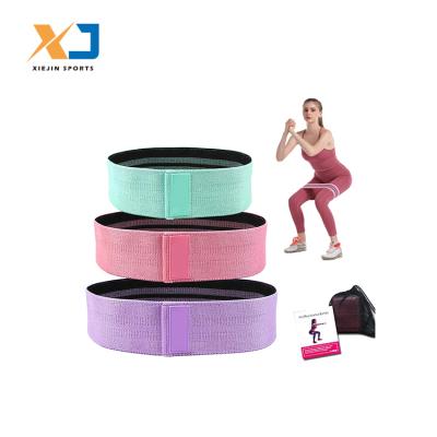 China Custom Logo 3PC Bodybuilding Gym Exercise Pink Yoga Elastic Resistance Band Workout Booty Cloth Resistance Bands for sale