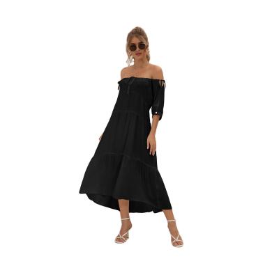 China Factory Directly Wholesale Full-Length Fashion Women's Breathable Off-the-Shoulder Dress for sale