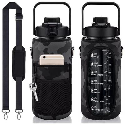 China Sustainable Sports Bottle Plastic , Large Capacity Plastic Water Bottle , 2.2l Water Bottle With Sleeves for sale