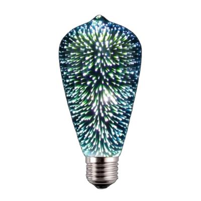 China Hot Selling Christmas Decoration ST64 3D Led Decorative Firework Bulb For Holiday Xmas for sale