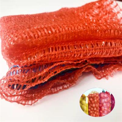 China Food Fruit Net Bag Knitted Mesh Packing Bags For Vegetable Plastic Polyethylene Mesh Bag for sale