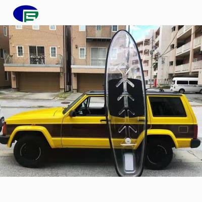 China Heavy Duty SUP 3m Crystal Transparent With Clear Vision Custom Logo Stand Up Surf Board for sale