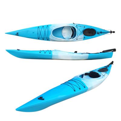 China High quality heavy duty hot sale sit in plastic canoe single person kayak for 1 person for sale