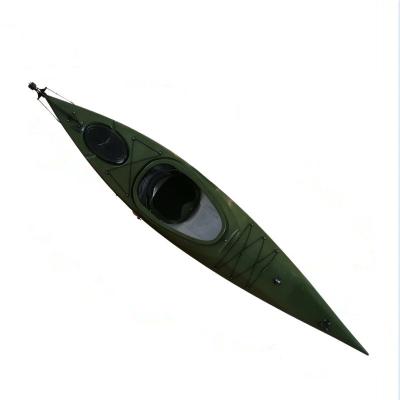 China Heavy Duty High Quality LLDPE Sit In Boat Ocean Single Canoe Fishing Kayak With Free Accessories for sale