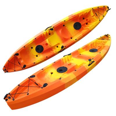 China Heavy duty hot sale LLDPE plastic canoe kayak double seat acing fishing kayak with nice price for sale