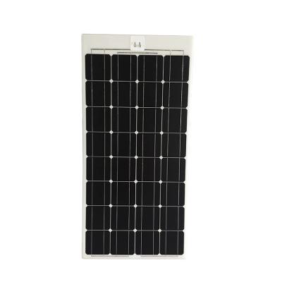 China High efficiency 100w solar power camping device electronics semi flexible frameless sun power solar panel for RV boat for sale