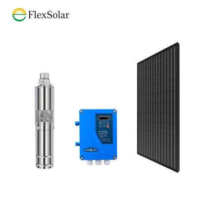 China Family Houses All In One Water Pump System 120W Deep Well Solar Submersible Pump Mini Solar Pumping System for sale