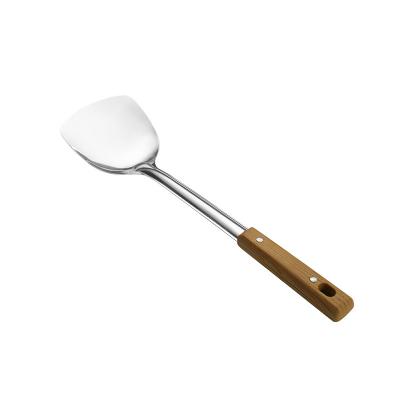 China 201 Stainless Steel Spatula Soup Spatula Colander Spatula Wood Grain Handle Viable Insulation Kitchenware Cooking Five-Piece Suit for sale