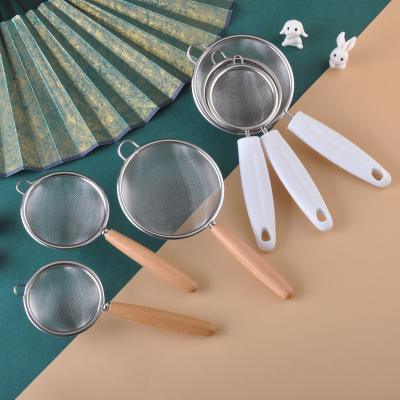 China SUSTAINABLE SOURCE Stainless Sifter Oil Grid Soymilk And Skimmer Oil Residue Skimming Spoon Flour Sieve Fishing Colander for sale