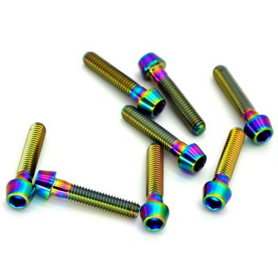 China Aviation BJ ZTC Rainbow Color Gr.5 Alloy Button Hex Head Titanium Nuts - And - Bolts Screws for sale