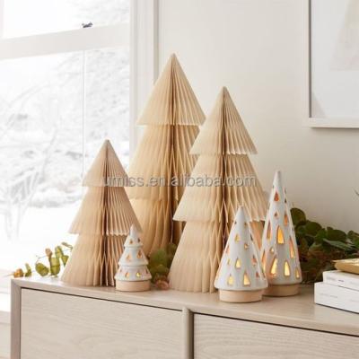 China Umiss 25cm Christmas Tree Decoration Paper Ball Ornaments Christmas Tree Baubles Honeycomb Thick Paper Ball for sale